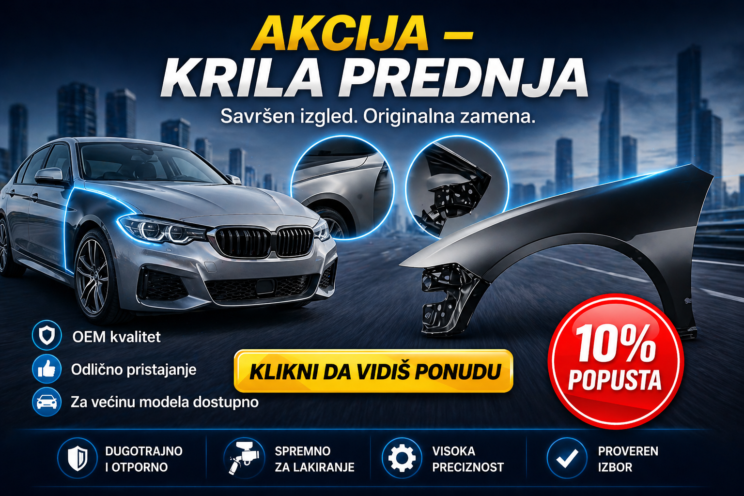 Akcija – stakla retrovizora 10% popusta