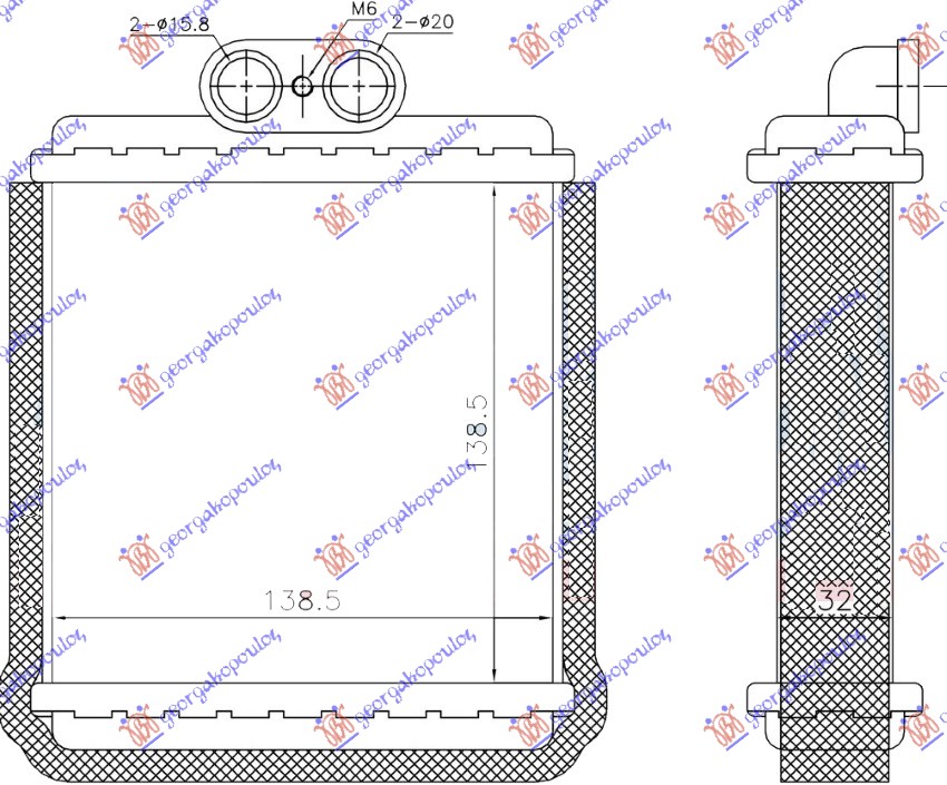 Suzuki vitara 4d 92-98 GREJAC KABINE (BR) (140x140x32) 91-