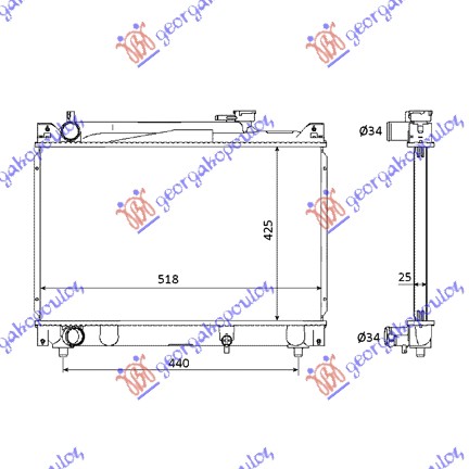 Suzuki vitara 4d 92-98 HLADNJAK MOTORA 2.0 V6 - 2.0 16V (42x52x27)