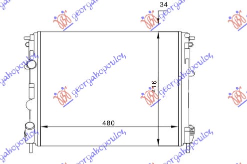 Renault clio 98-01 HLADNJAK MOTORA BENZIN/DIZEL (48x41) BEZ PUMPE