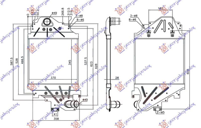 Renault clio 01-06/campus 04-/thalia 01- HLAD.INTERC.1.5 DCi DIZEL (345x370x28)