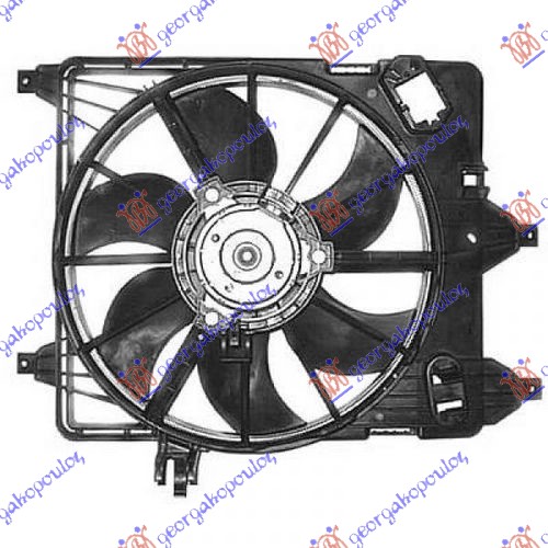 Renault clio 01-06/campus 04-/thalia 01- VENTILATOR BENZIN (38cm) KLIZNO