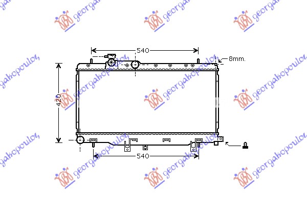 Subaru impreza 01-08 HLADNJAK MOTORA 2.0 TURBO WRX (340x688x26)