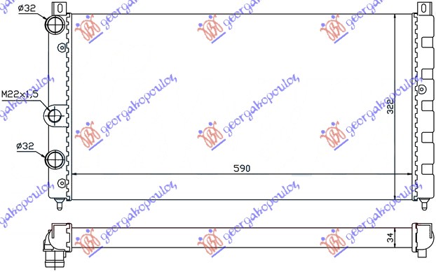 Skoda felicia combi-s.w 94-01 HLADNJAK MOTORA 1.6i 8V 1.9D (59x32)