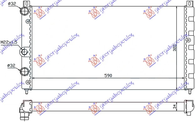 Skoda felicia 98-01 HLADNJAK MOTORA 1.6i 8V-1.9D (59x32)