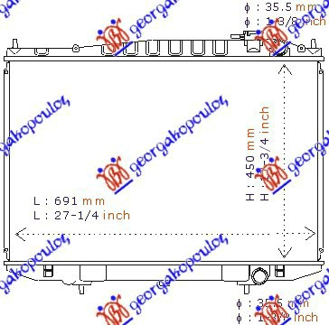 Nissan p/u (d22) 2wd-4wd 98-01 HLADNJAK MOTORA +/- AC (45x68.5)