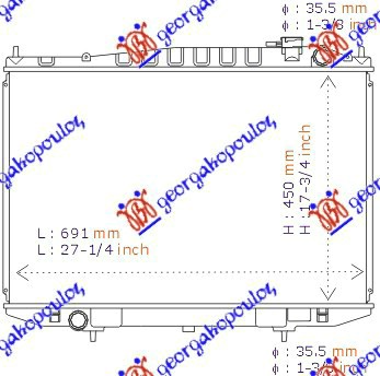 Nissan p/u 2wd-4wd 1998-2001 (d22) HLADNJAK MOTORA DIZEL (+/-AC) (71x45) (KOYO)