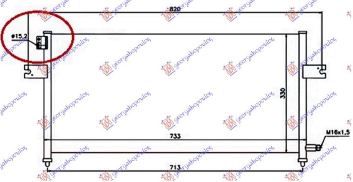 Nissan p/u navara 2wd-4wd 2001-2010 (d22) HLADNJAK KLIME 2.4 BENZIN - 2.5 TD (700x320x16) 15.2mm (KOYO)