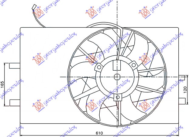 Mercedes a class (w168) 98-04 VENTILATOR KOMPLET (BENZIN/DIZEL) (HLADNJAK BEZ POSUDE)