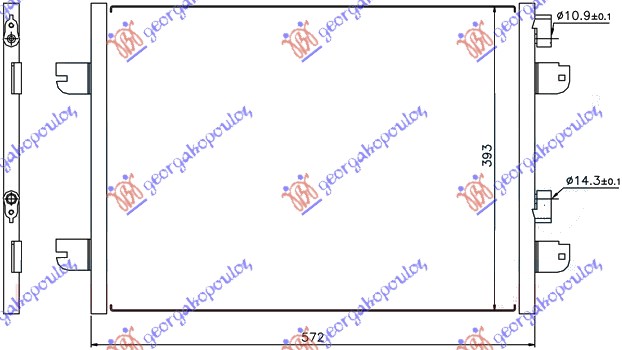 Renault megane sdn 99-02 HLADNJAK KLIME BENZIN/DIZEL (52.8x39.3)