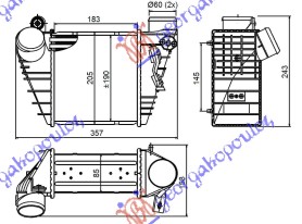 Vw golf iv 98-04 HLADNJAK INTERKULERA BENZIN/DIZEL (18.3x19.5x8.5) 18mm