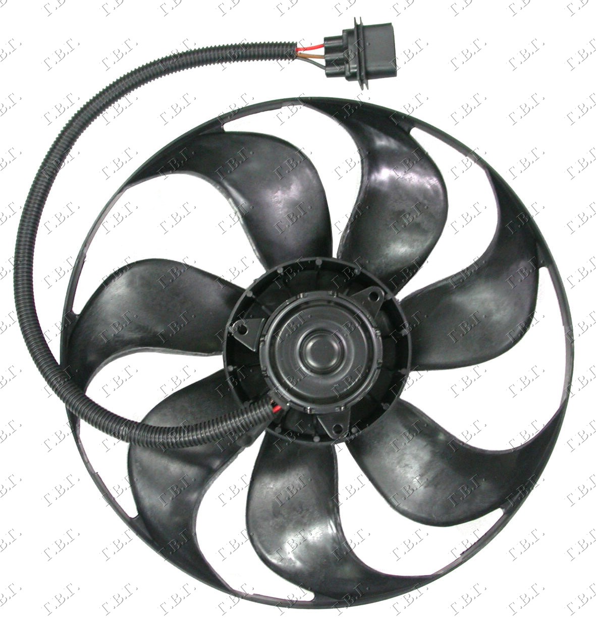 Skoda octavia 4 97-10 VENTILATOR HLADNJAKA (MOTOR+ELISA) (345mm) (250/60w) (7 PERAJA) (3 PIN)