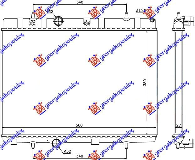 Citroen c2 03-08 HLAD MOTORA BEN-DIZ (M) (38x54.4x2.3)