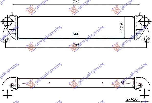 Fiat sedici 07- HLAD INTERCOOLER 1.6-1.9 JTD(660x127x50)