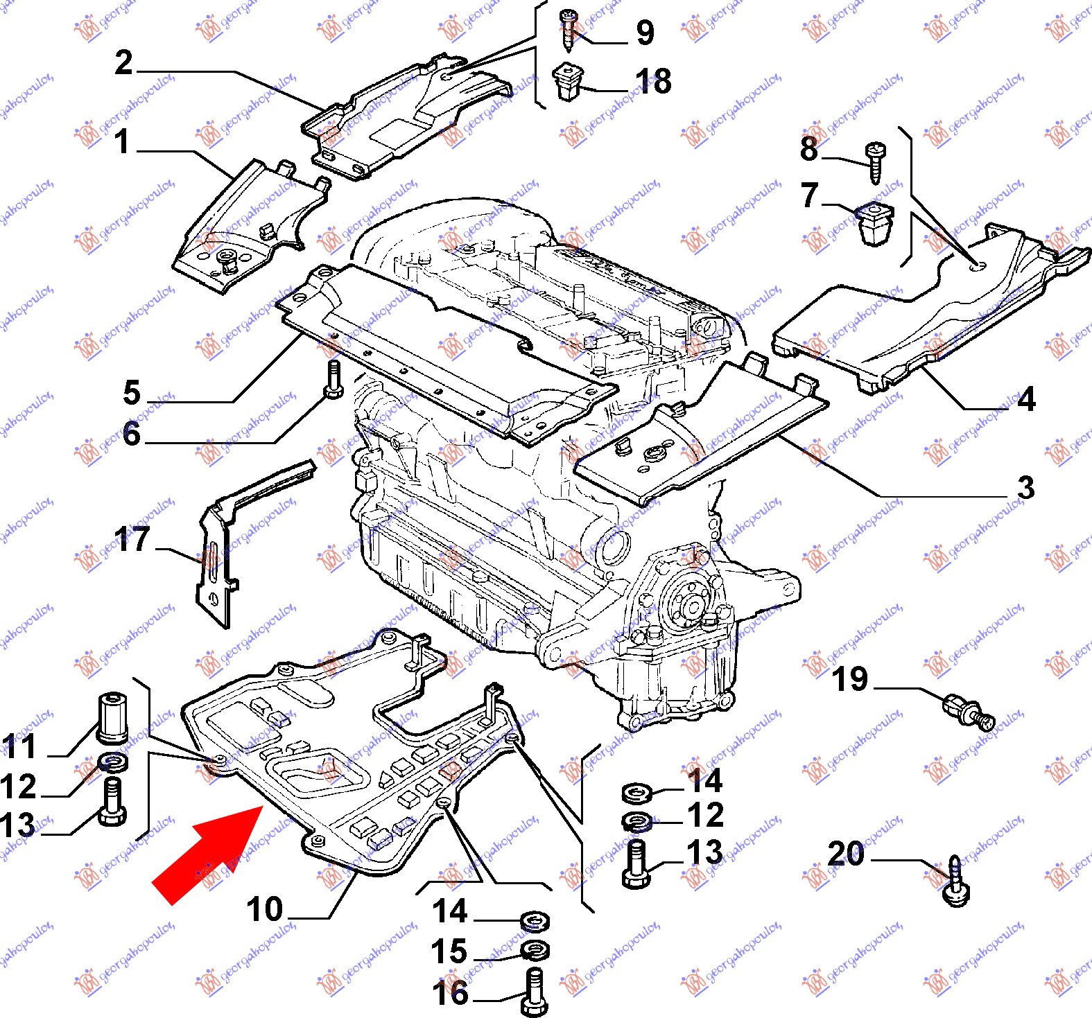 Alfa romeo 166 98-07 ZASTITA MOTORA BENZIN -03