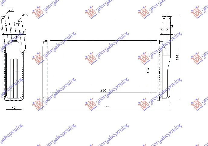 Alfa romeo 166 98-07 GREJAC KABINE (M) (280x157x42)