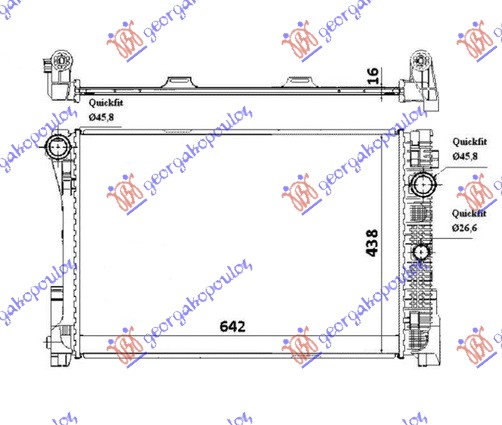 Mercedes c class 2007-2011 (w204) HLADNJAK MOTORA 1.8/2.5/3.0 16V/24V 2.2 Cdi (MAN) (64x45x2.6) (NRF)