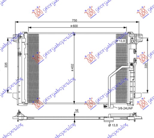 Mercedes c class (w204) 07-11 HLADNJAK KLIME BENZIN-DIZEL (61x42x1.6)