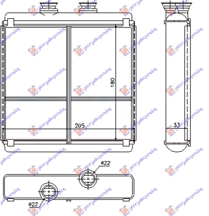 Mercedes e class (w212) 09-13 GREJAC KABINE (BR) (205x180x32)