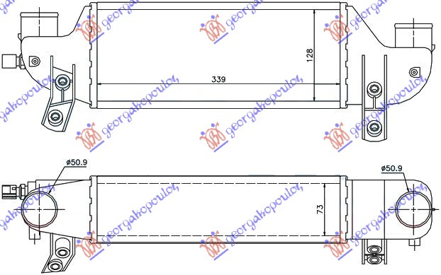 Ford focus 98-04 HLAD. INTERKULERA 1.8 TDCi (339x128x73)