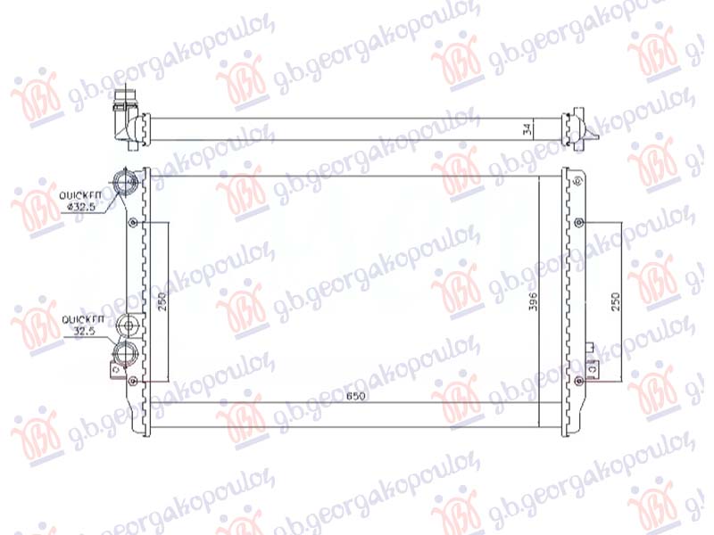 Vw golf iv 1998-2004 (1j1/1j5) HLADNJAK MOTORA 1.9 DIZEL TDi (650x415x36) (NRF)