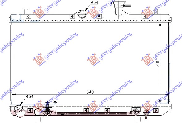 Hyundai accent sdn 99-02 HLADNJAK MOTORA 1.3/1.5/1.6 (AUTO) (+/-AC) (33.5x64.5)