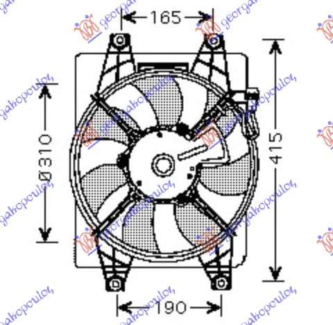 Hyundai accent sdn 99-02 VENTILATOR KLIME KOMPLET (BENZIN/DIZEL) (MAN/AUTO)