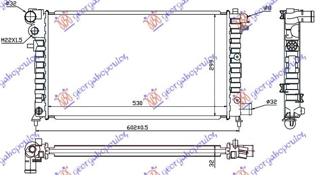 Citroen saxo 99-04 HLADNJAK MOTORA 1.5 DIZEL (53x29.7)