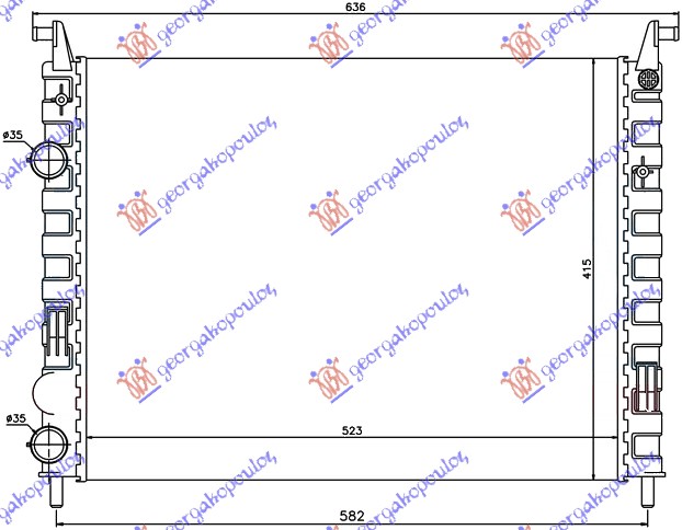 Fiat strada 99-05 HLADNJAK MOTORA 1.9 D-JTD (520x378x23) 00-