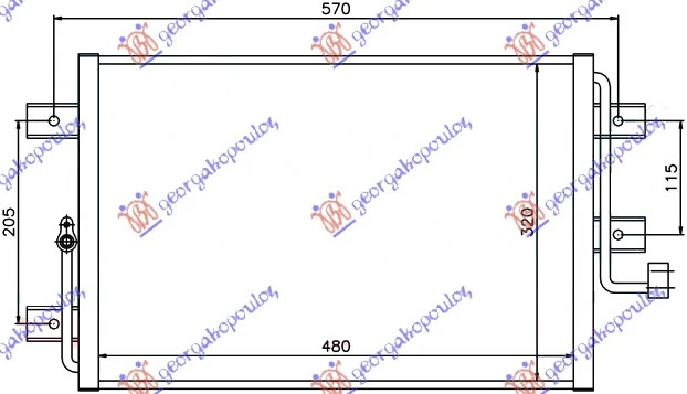 Fiat strada 99-05 HLADNJAK KLIME 1.6 BENZIN (44.8x35x25) 03-