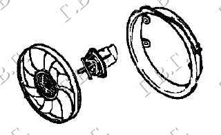 Renault megane l/b 99-02 VENTILATOR HLADNJAKA (MOTOR+ELISA) (BENZIN/DIZEL) (+AC)