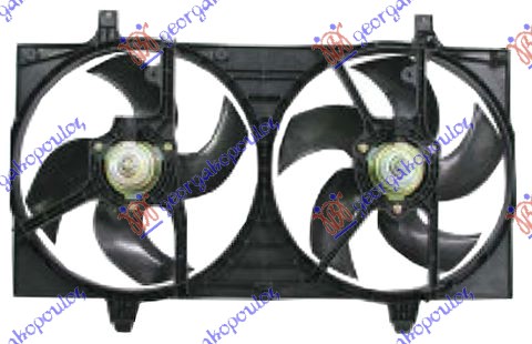 Nissan almera (n16) l/b 00-06 VENTILATOR KOMPLET DUPLI +A/C BENZIN