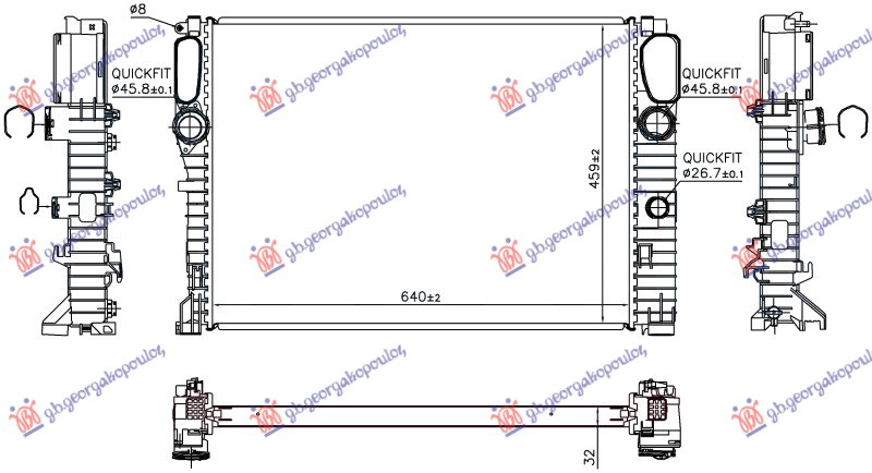 Mercedes e class 2002-2009 (w211) HLADNJAK MOTORA 3.0 DIZEL - 5.5 BENZIN (MAN/AUTO) (640x459) (NISSENS)