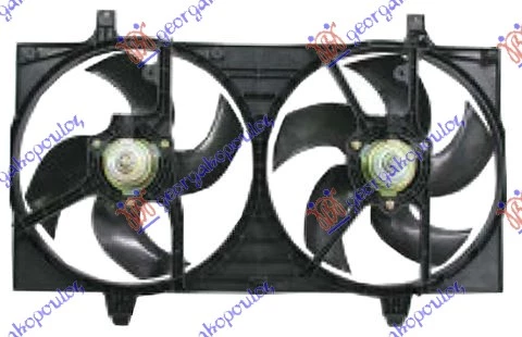 Nissan almera (n16) h/b 00-06 VENTILATOR KOMPLET DUPLI +A/C BENZIN