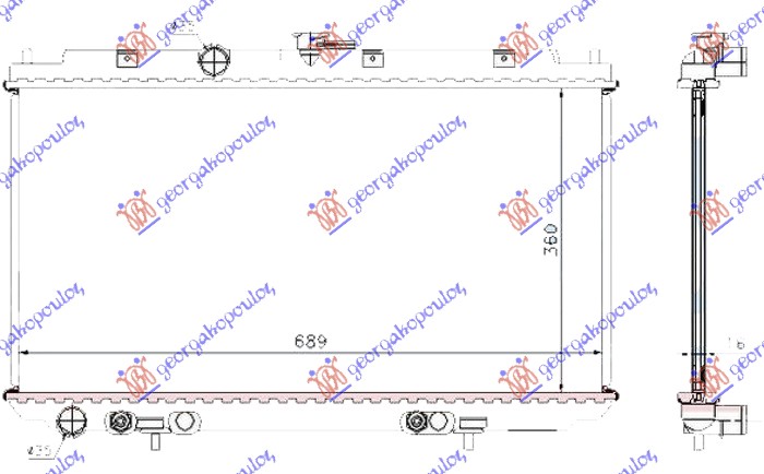 Nissan primera 2002-2008 (p12) HLADNJAK MOTORA 2.0i 16V BENZIN (AUTO) (+/-AC) (360x690) (CEVI 35/35)