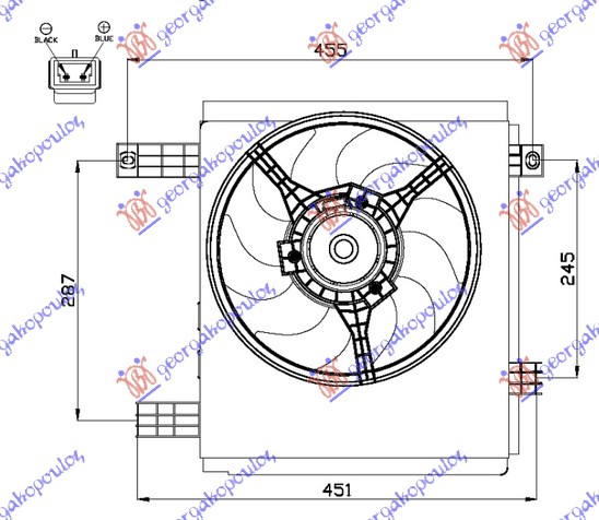 Smart fortwo 98-07 VENTILATOR KOMPLET BENZIN-DIZEL