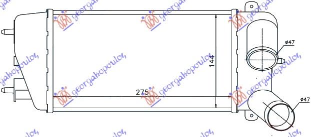 Citroen c2 2003-2008 (jm) HLADNJAK INTERKULERA 1.4 HDi (275x147x64)
