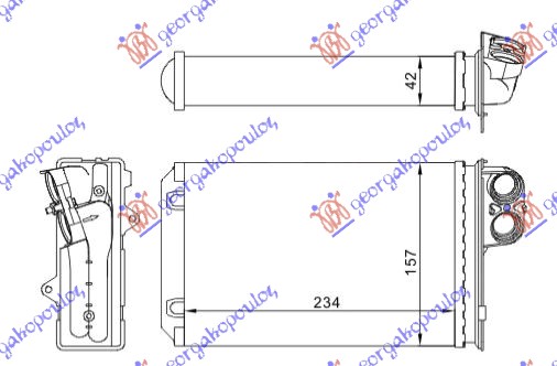 Citroen c5 01-04 GREJAC KABINE (M) (234x157x42)