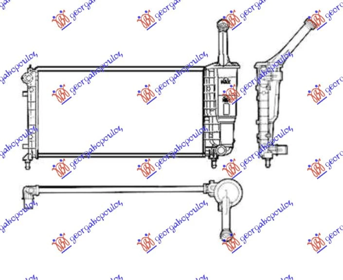 LANCIA Y 03-11 HLADNJAK MOTORA 1.2 8/16V (+/-AC) (58x31.5) (DENSO TIP)