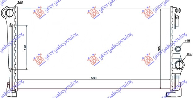 LANCIA Y 03-11 HLADNJAK MOTORA 1.3JTD (58x31x3.8) (MARELLI TIP)