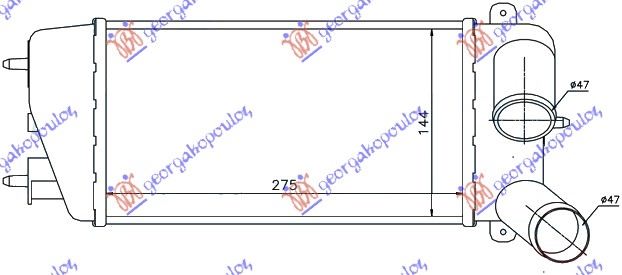 Citroen c3 pluriel 03-10 HLADNJAK INTERKULERA 1.4 HDi (275x147x64)