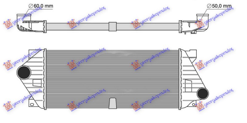 Mercedes ml (w163) 98-05 HLADNJAK INTERKULERA 3.2 BENZIN - 2.7 CDI DIZEL (585x259)