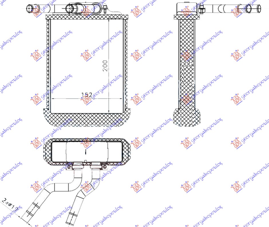 Mercedes ml (w163) 98-05 GREJAC KABINE (BR) (200x1547x32)