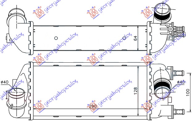 Ford ka 08-16 HL. INTERKULERA 1.3 DIZ -09BEN 29x13x6,5