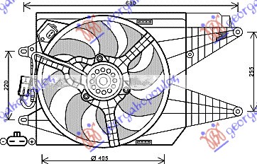 Fiat 500 07-15 VENTILATOR KOMPLET (ABARTH) (MAHLE BEHR PREMIUM LINE)