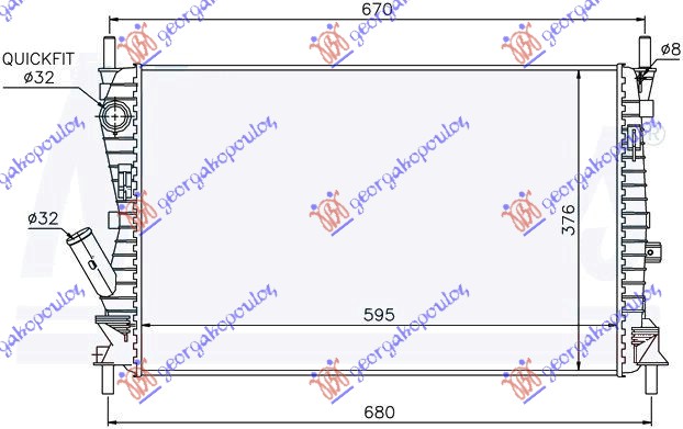 Ford fusion 02-12 HLADNJAK MOTORA 1.6 TDCi (59x37.8x26)