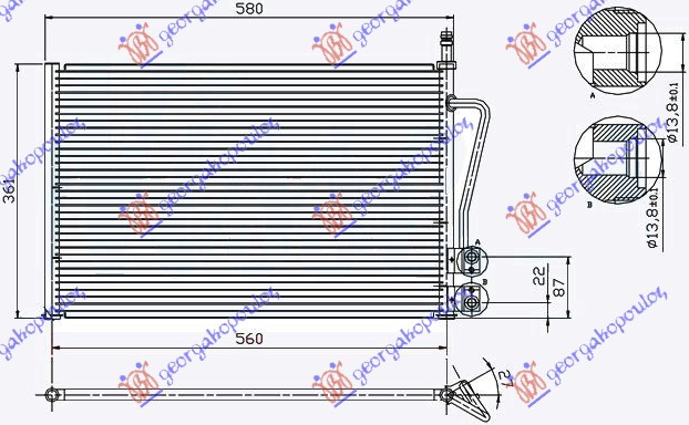 Ford fusion 02-12 HLADNJAK KLIME BEN 1.4 DIZ (530x335x16)