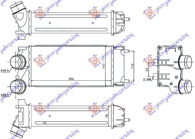 Peugeot 5008 10-13 HLADNJAK INTERKULERA 1.6 HDI (30x150x80) 09-