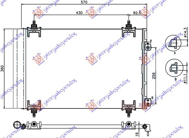 Citroen c4 04-11 HLAD KLIME BZ/DS(53.5x36x1.2)SA PREDNJE