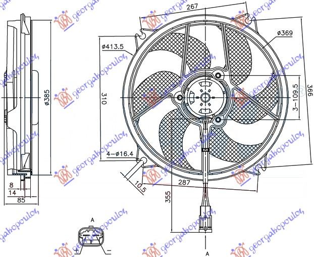 Citroen c4 picasso 07-14 VENTILATOR KOMPLET (BENZIN-DIZEL)